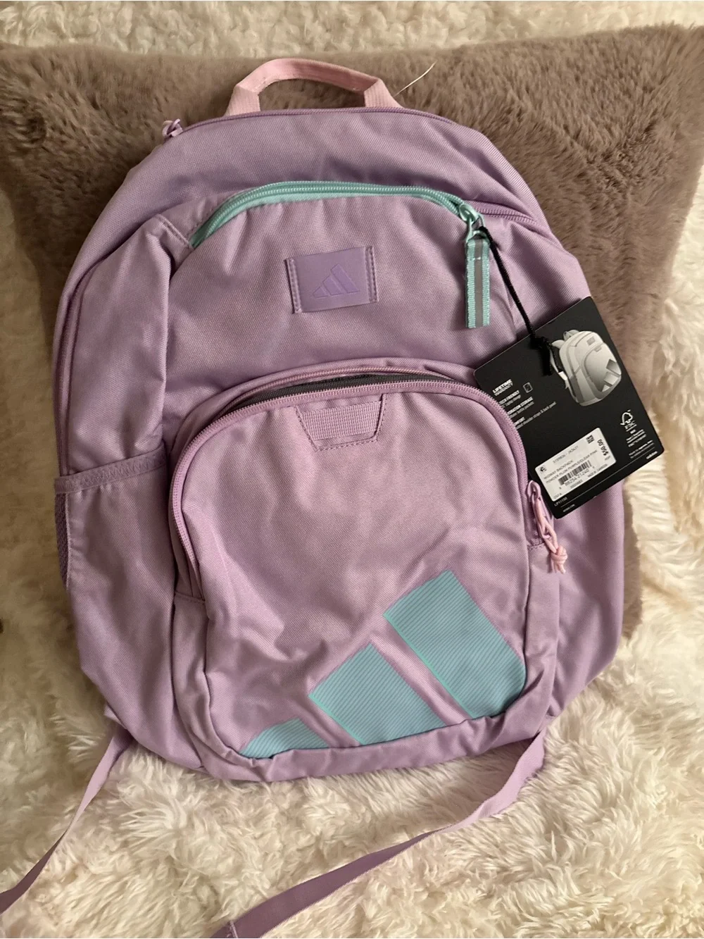 adidas Lavender Backpack with Mint Trim